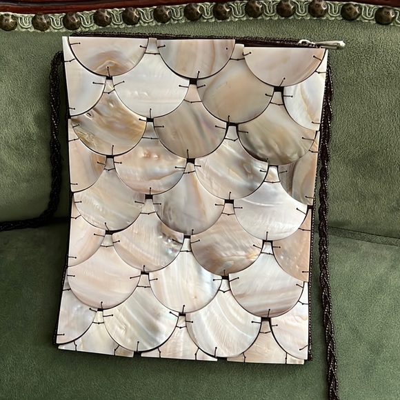 Shoulder Bag made with odd shell like material - Picture 1 of 3